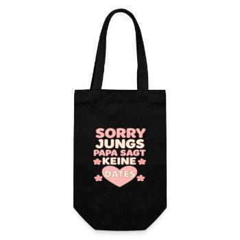 Sorry Jungs, Papa sagt keine Dates - Geschenkbeutel für Flaschen - Schwarz - Vorne