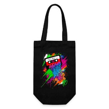 The 90s Sound - Graffiti Cassette Colorful Neon - Gift Bag for Bottles - black - Front