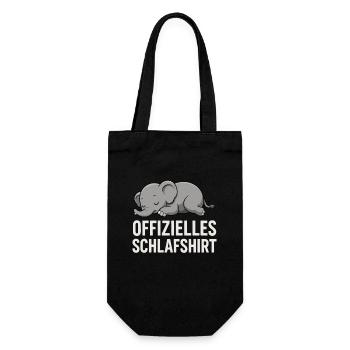 Offizielles Schlafshirt mit süßem Elefanten - Geschenkbeutel für Flaschen - Schwarz - Vorne