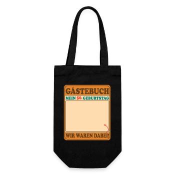 Guestbook My 50th Birthday - We were there! - Gift Bag for Bottles - black - Front