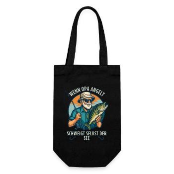 Angler Grandpa - Funny Angler Grandpa Design - Gift Bag for Bottles - black - Front