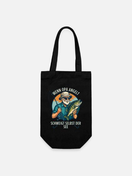 Angler Grandpa - Funny Angler Grandpa Design - Gift Bag for Bottles - black