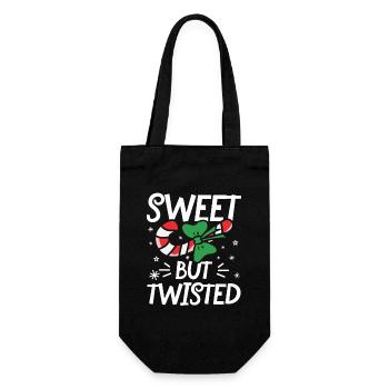 Sweet but twisted - Geschenkbeutel für Flaschen - Schwarz - Vorne