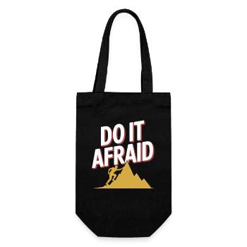 Do It Afraid Courage Development Motivation - Gift Bag for Bottles - black - Front