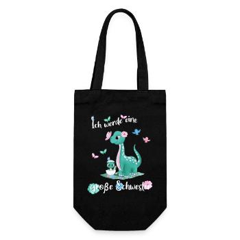 Announcing offspring I'm going to be a big sister in 2027 - Gift Bag for Bottles - black - Front