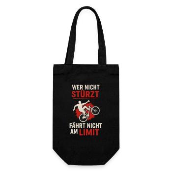 If you don't crash, you don't ride at the limit – Bike Desi - Gift Bag for Bottles - black - Front