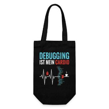 Debugging is my cardio - programmer nerd - Gift Bag for Bottles - black - Front