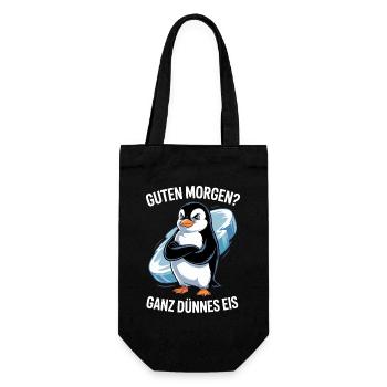 Good morning? Very thin ! Funny Penguin - Gift Bag for Bottles - black - Front