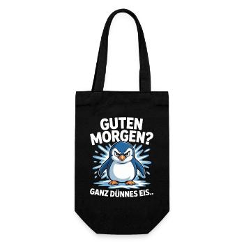 Good morning? Very thin ! Funny Penguin - Gift Bag for Bottles - black - Front