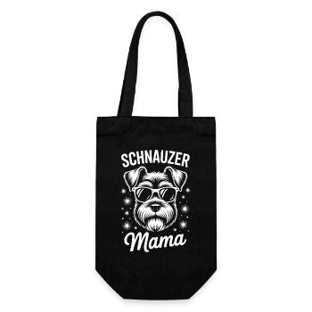 Schnauzer Spruch Mama Lustiges Schnauzer Geschenk - Geschenkbeutel für Flaschen - Schwarz - Vorne