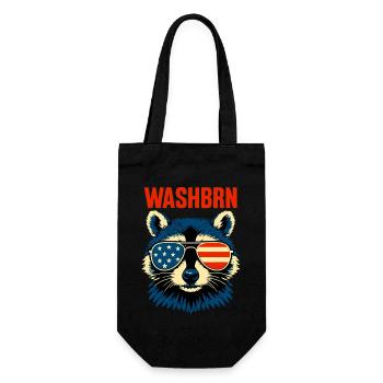 WASHBRN Cooler Waschbär - Geschenkbeutel für Flaschen - Schwarz - Vorne