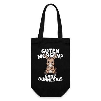 Good morning? Very thin ! Funny donkey - Gift Bag for Bottles - black - Front