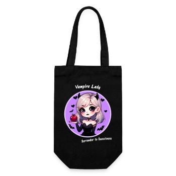 Süße Vampir Lady Kawaii Helloween Mädchen Teufelin - Geschenkbeutel für Flaschen - Schwarz - Vorne