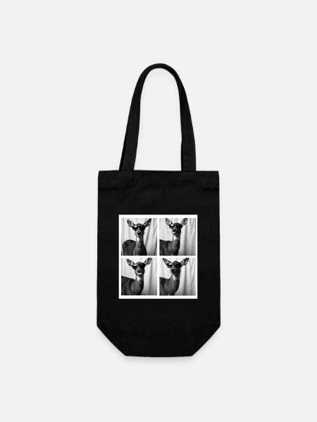 Drôle de cerf portant des lunettes de soleil Photobooth - Sac à bouteille - noir