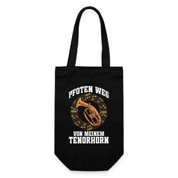 Pfoten weg von meinem Tenorhorn für Tenorhornisten - Geschenkbeutel für Flaschen - Schwarz - Vorne