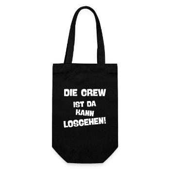 DIE CREW IST DA KANN LOSGEHEN cooles Crew Party - Geschenkbeutel für Flaschen - Schwarz - Vorne