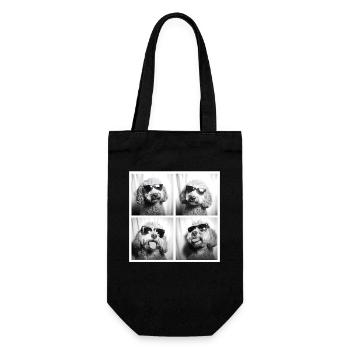 Dog Photobooth – Cool Pup in Sunglasses Tee - Gift Bag for Bottles - black - Front