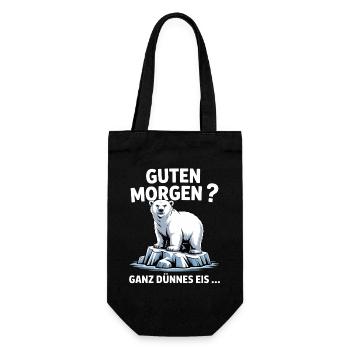 Good morning? Very thin ! Funny polar bear - Gift Bag for Bottles - black - Front