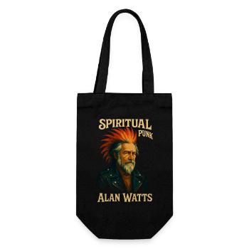 Spiritueller Punk Alan Watts Hemd - Geschenkbeutel für Flaschen - Schwarz - Vorne