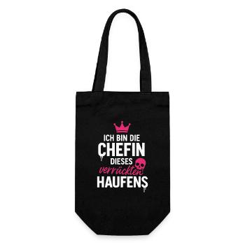 Ich Bin Die Chefin dieses Verrückten Haufens - Geschenkbeutel für Flaschen - Schwarz - Vorne