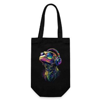 Monitor lizard, reptile, Komodo dragon, banded monitor lizard, lizard - Gift Bag for Bottles - black - Front