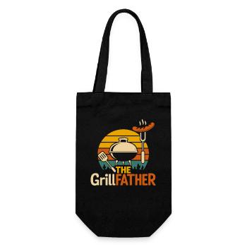 Grillspaß mit Stil - The GrillFather BBQ Kitchen - Geschenkbeutel für Flaschen - Schwarz - Vorne