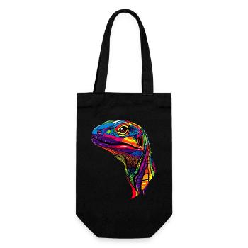 Monitor lizard, reptile, Komodo dragon, banded monitor lizard, lizard - Gift Bag for Bottles - black - Front