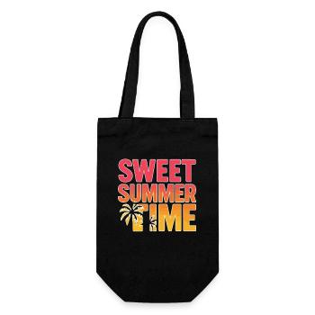 Sweet Summer Time – Summer Palm Tree Design - Gift Bag for Bottles - black - Front