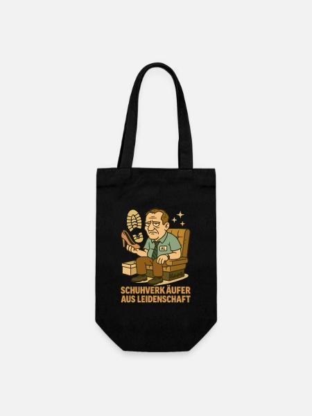 Schuhverkäufer Comicmotiv mit Al auf Sofa - Geschenkbeutel für Flaschen - Schwarz