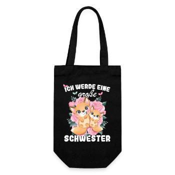 Announcing offspring I'm going to be a big sister in 2027 - Gift Bag for Bottles - black - Front