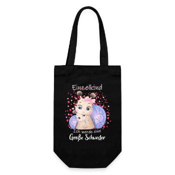 Announcing offspring I'm going to be a big sister in 2027 - Gift Bag for Bottles - black - Front