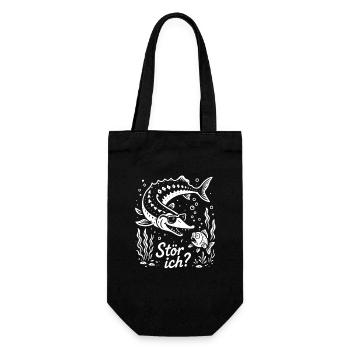 Stör ich? Hausen - Angler Spruch - Geschenk - Geschenkbeutel für Flaschen - Schwarz - Vorne