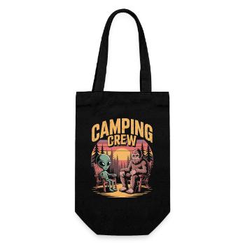Funny Bigfoot And Alien Camping - Gift Bag for Bottles - black - Front