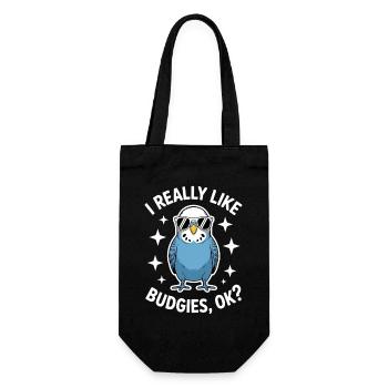 Budgie Saying Funny Budgie Gift - Gift Bag for Bottles - black - Front