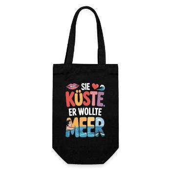 Vous côte Il voulait mer plage amour vague surfeur - Sac à bouteille - noir - Devant