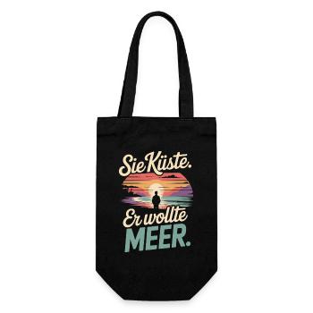 Vous côte Il voulait mer plage amour vague surfeur - Sac à bouteille - noir - Devant