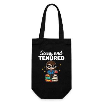 FRECH UND FEST ANGESTELLT - LEHRER GESCHENK - Geschenkbeutel für Flaschen - Schwarz - Vorne