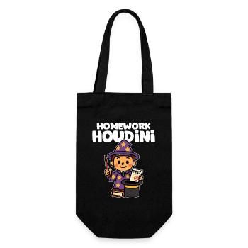 HAUSAUFGABE HOUDINI - LEHRER GESCHENK - Geschenkbeutel für Flaschen - Schwarz - Vorne