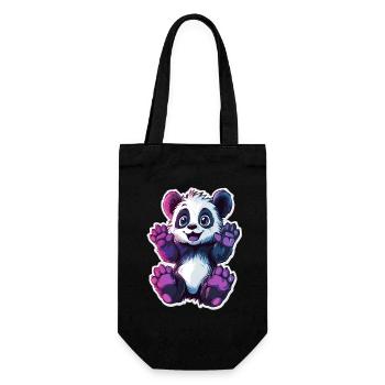 Cute Panda Bear - Gift Bag for Bottles - black - Front