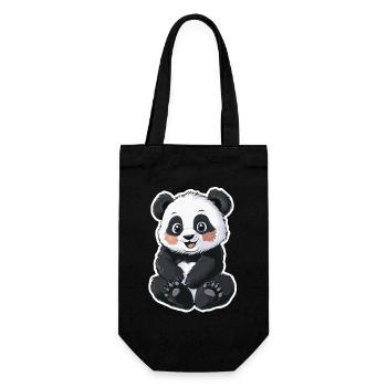 Ours panda mignon – Cadeau pour les enfants - Sac à bouteille - noir - Devant