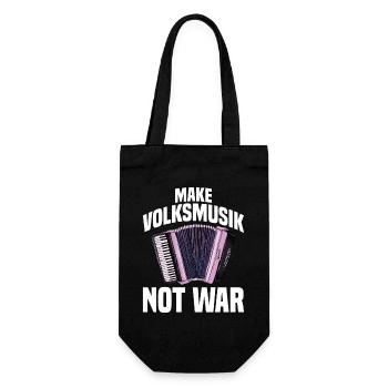 Akkordeon - Make Volksmusik not War - Geschenkbeutel für Flaschen - Schwarz - Vorne