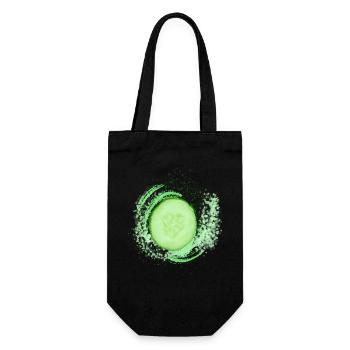 Cucumber Splatter – Modern Art meets Food Design - Geschenkbeutel für Flaschen - Schwarz - Vorne