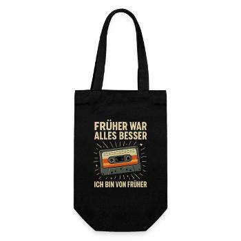 Everything was better in the past – cassette retro - Gift Bag for Bottles - black - Front