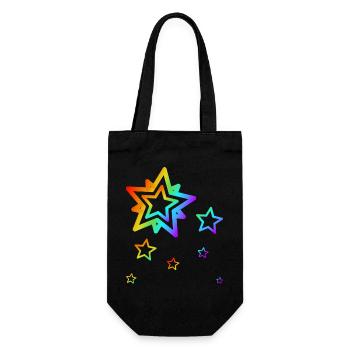 Colorful Stars Shooting Star Rainbow Gradient - Gift Bag for Bottles - black - Front