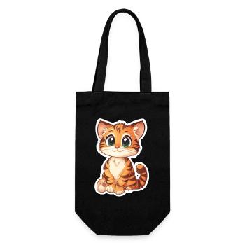 Süsser Tiger – Lustige Geschenkidee für Kinder - Geschenkbeutel für Flaschen - Schwarz - Vorne