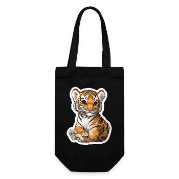 Cute Tiger – Fun Gift Idea for Kids - Gift Bag for Bottles - black - Front