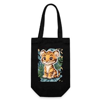 Cute Tiger – Fun Gift Idea for Kids - Gift Bag for Bottles - black - Front