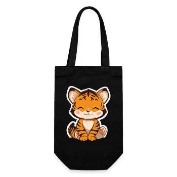 Cute Tiger – Fun Gift Idea for Kids - Gift Bag for Bottles - black - Front