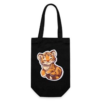 Cute Tiger – Fun Gift Idea for Kids - Gift Bag for Bottles - black - Front