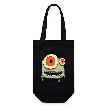 Creepy monster with big eyes - Gift Bag for Bottles - black - Front